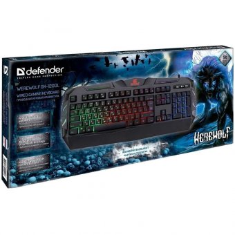 Клавиатура игровая с подсветкой Defender Werewolf GK-120DL, Anti-Ghost,USB