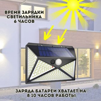 Светильник настенный светодиодный на солнечных батареях 270 LED MFYH29