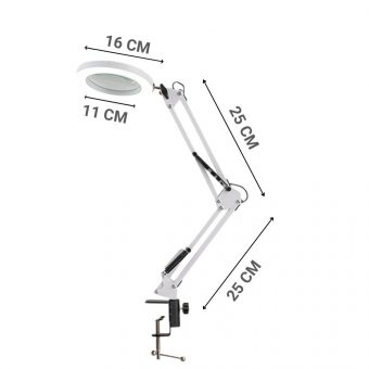 Лупа-лампа настольная с LED подсветкой на струбцине 10х, ANYSMART